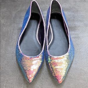 Women’s pointy ballet flats. Sequins size 11 wide.